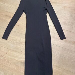 Elegant Dark Grey Long Sleeve Dress